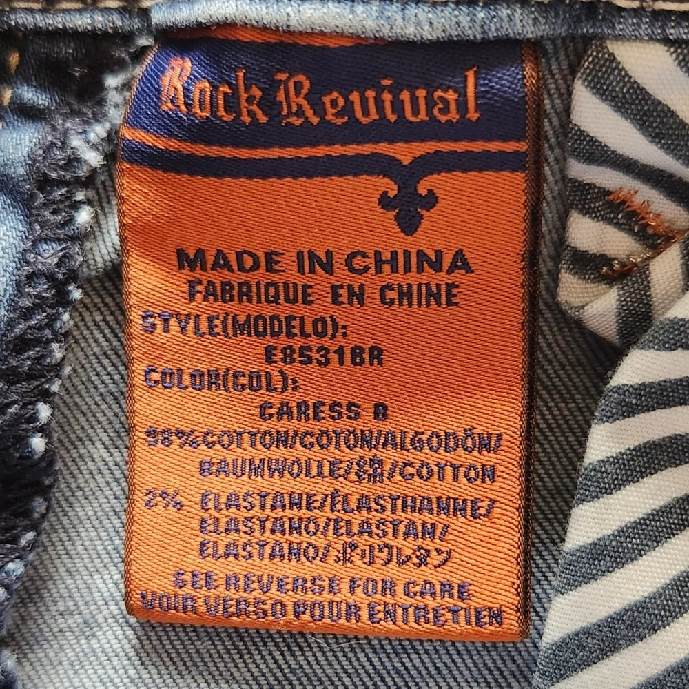 Rock Revival "Caress" Stretch Low Rise Bootcut Jeans Blue | Women's Size 26 - Picture 12 of 15